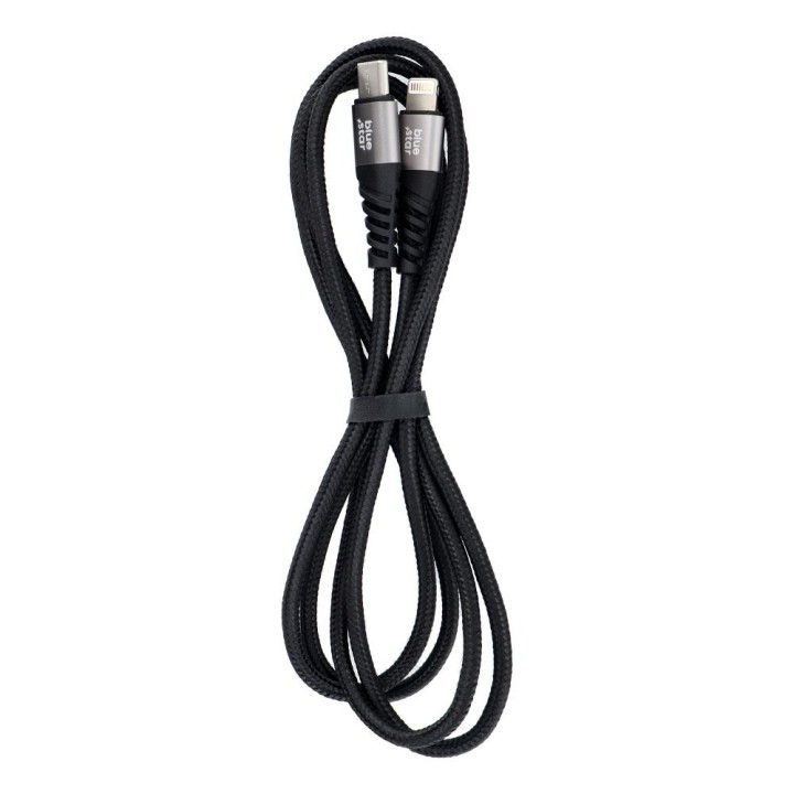 Кабель USB-C – Lightning Blue Star 2,4A в обплетенні 1,2 m TFK-DC-003 чорний