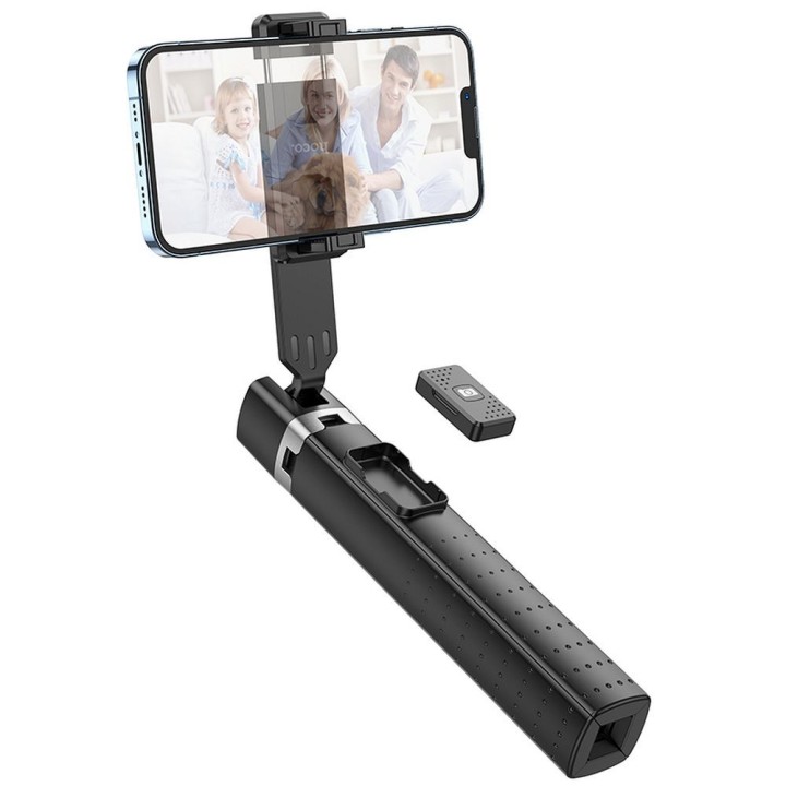 Selfie stick Hoco four-legged stand with wireless remote control K18 black