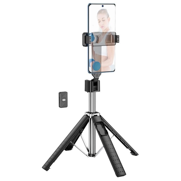 Selfie stick Hoco four-legged stand with wireless remote control K18 black