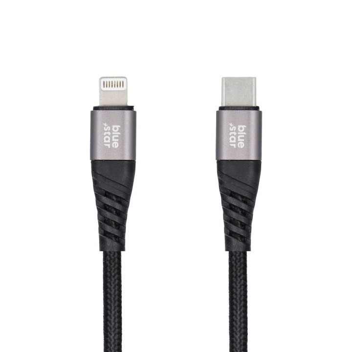 Кабель USB-C – Lightning Blue Star 2,4A в оплетке 1,2 m TFK-DC-003 черный