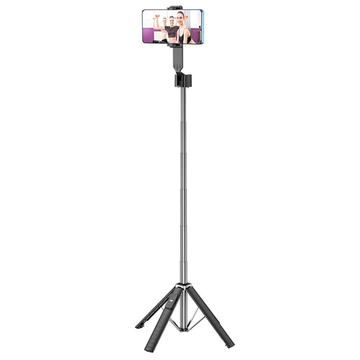 Selfie stick Hoco four-legged stand with wireless remote control K18 black