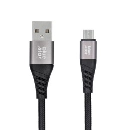 Cable USB A for Micro USB Blue Star 2A with braid 1,2 m TFK-DC-003 black