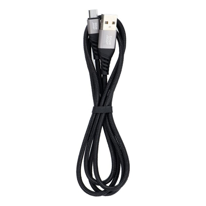 Кабель USB A для Micro USB Blue Star 2A в обплетенні 1,2 m TFK-DC-003 чорний