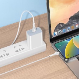 Кабель USB-C – Lightning Hoco PD 27W 1 m X37 білий