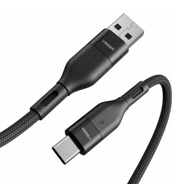 Кабель USB A для тип C VEGER PD 5A 25W AC03 1,2 m чорний