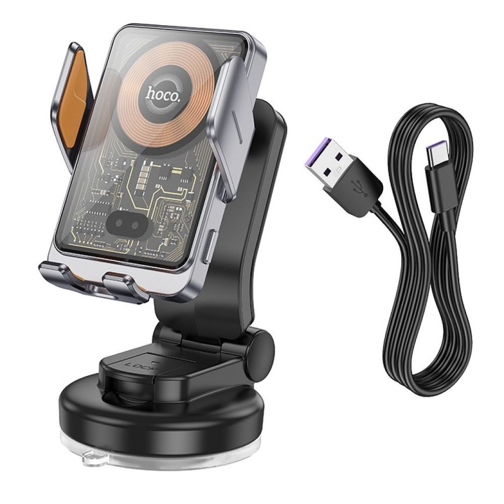 Wireless car phone holder Hoco 15 W for windscreen / dashboard HW8 black
