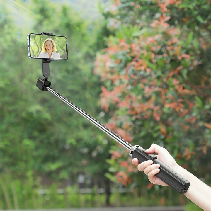 Selfie stick Hoco four-legged stand with wireless remote control K18 black