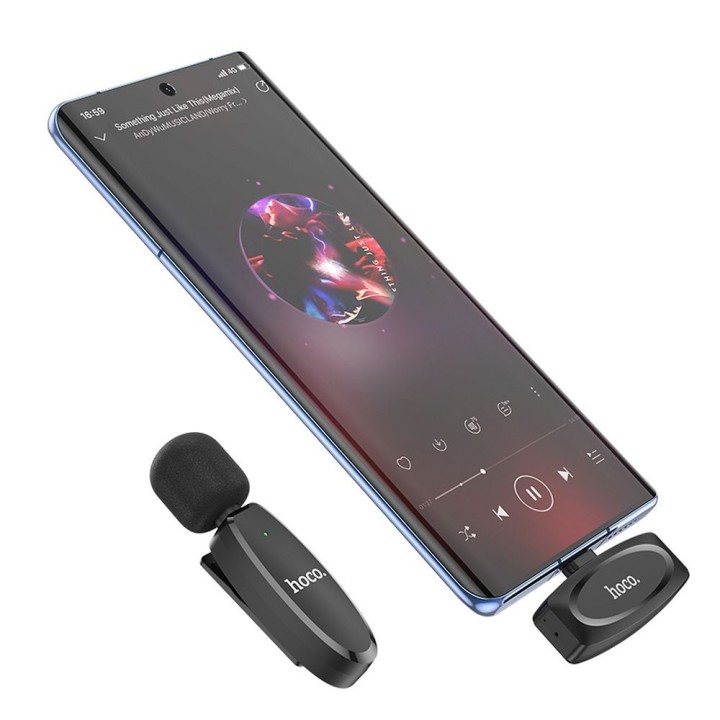 Wireless lavalier microphone USB C Hoco L15 black