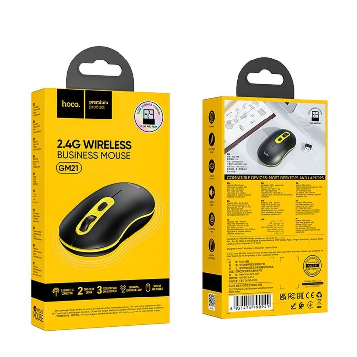 Wireless mouse Hoco 2,4G 1600 dpi GM21 black