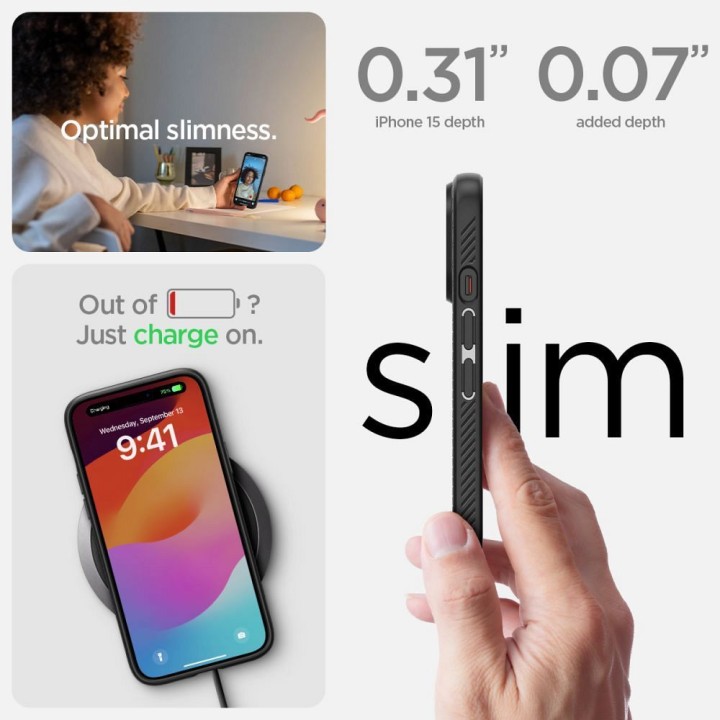 SPIGEN чехол LIQUID AIR для IPHONE 15 matte black
