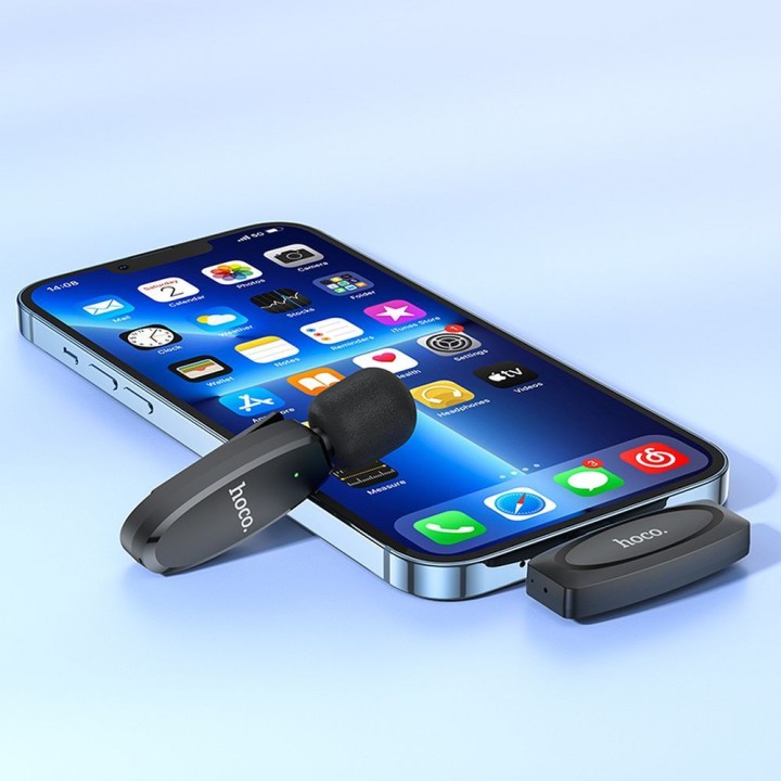 Бездротовий петличний мікрофон Lightning Hoco L15 чорний