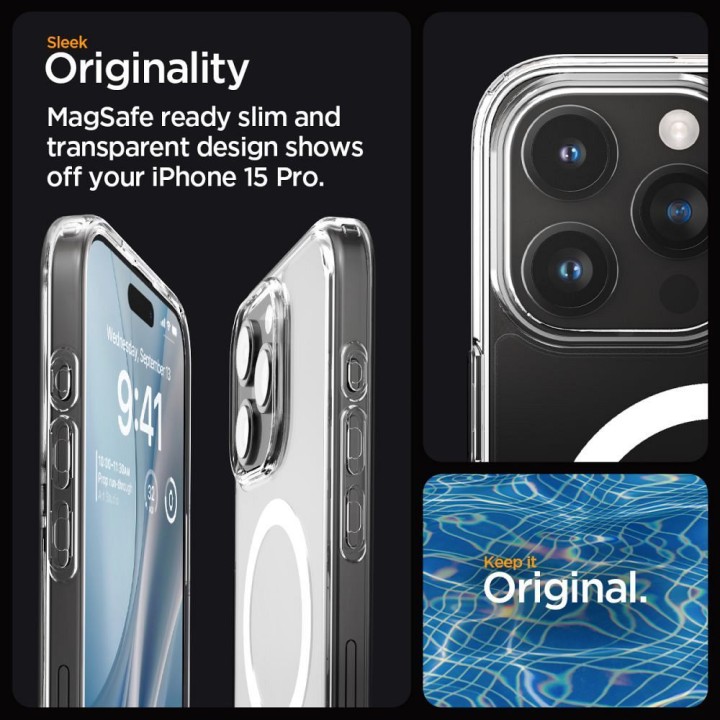 SPIGEN case ULTRA HYBRID MAG compatible with MagSafe for IPHONE 15 Pro white