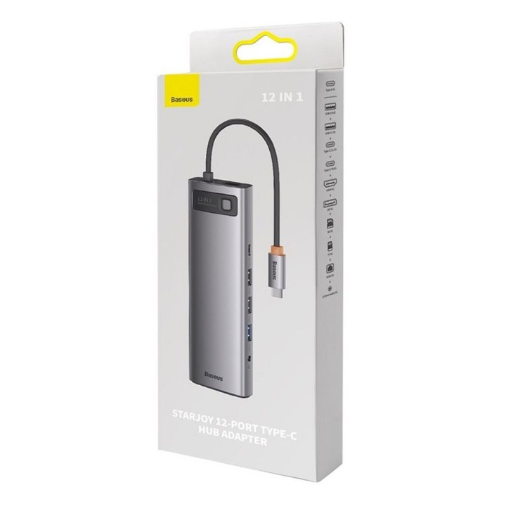 BASEUS адаптер HUB 12 в 1 тип C WKWG020213/BS-OH037 0,2 m серый