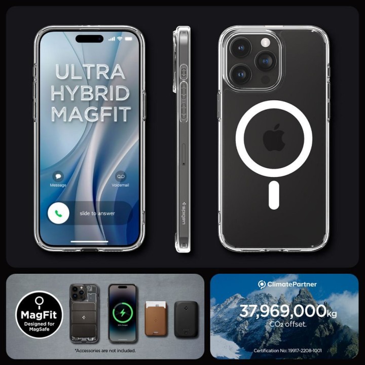 SPIGEN case ULTRA HYBRID MAG compatible with MagSafe for IPHONE 15 Pro white