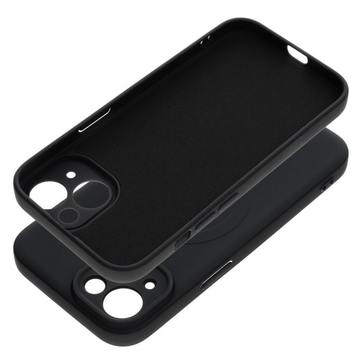 Чохол для iPhone 15 Silicone Mag Cover сумісний з MagSafe (camera protection) чорний