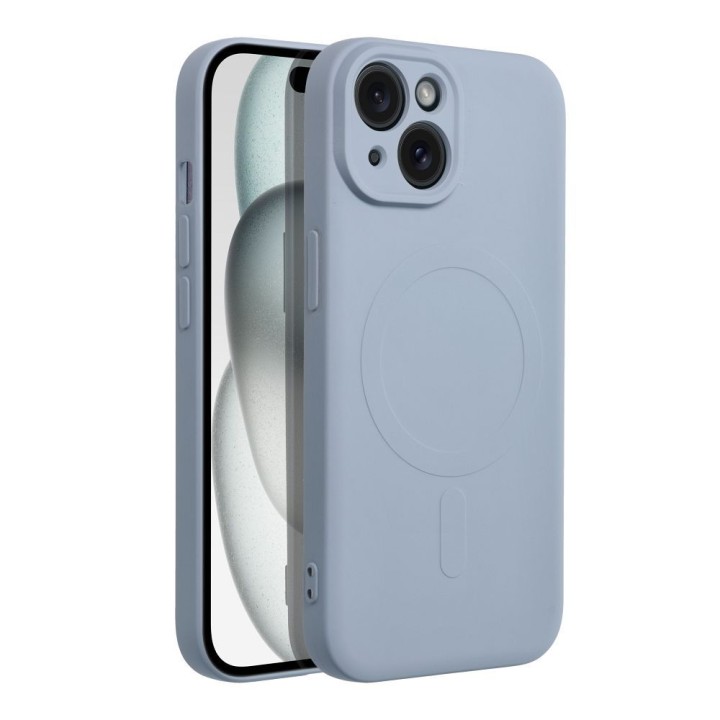Case for iPhone 15 Silicone Mag Cover MagSafe compatible (camera protection) light blue