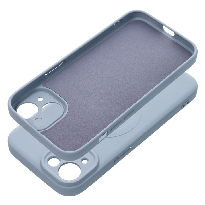 Case for iPhone 15 Silicone Mag Cover MagSafe compatible (camera protection) light blue