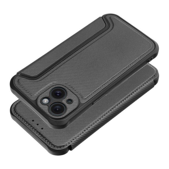 Чехол с клапаном для iPhone 15 Razor Book черный