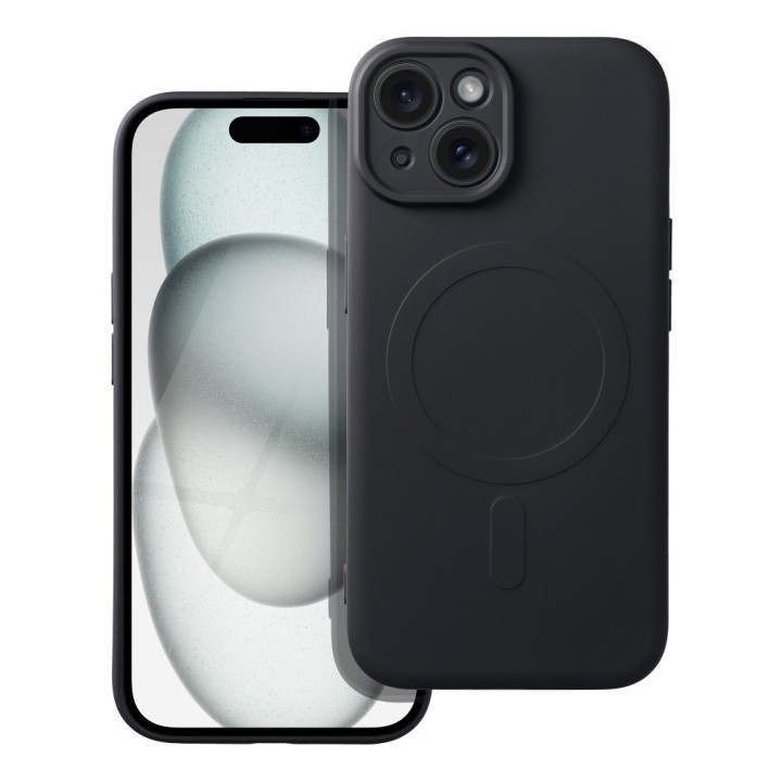 Case for iPhone 15 Silicone Mag Cover MagSafe compatible (camera protection) black