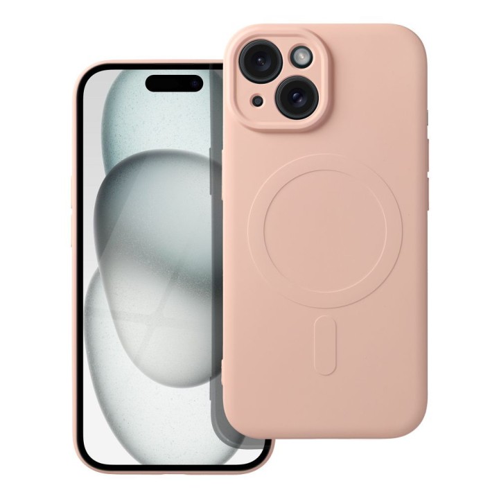 Case for iPhone 15 Silicone Mag Cover MagSafe compatible (camera protection) pink
