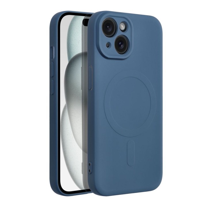 Case for iPhone 15 Silicone Mag Cover MagSafe compatible (camera protection) blue