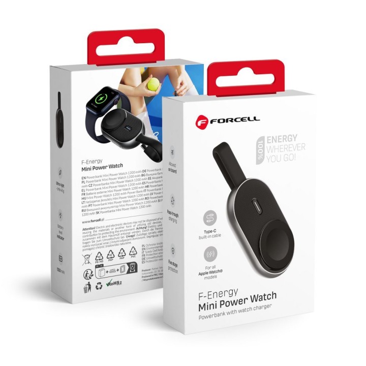 Power bank for Apple Watch Forcell F-Energy Mini Power Watch 1A 2,5W 1200 mAh black