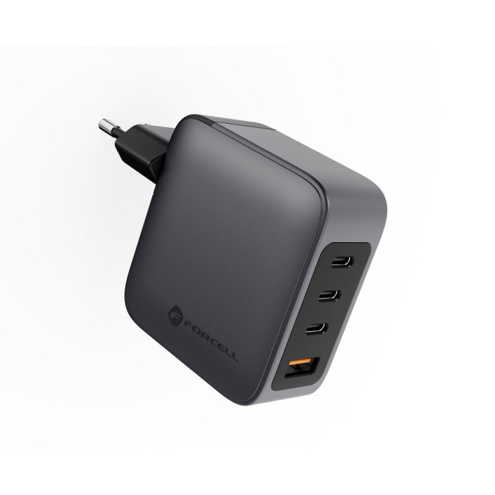 Wall charger for phone Forcell F-Energy GaN 3 x USB C + USB A QC4.0 PD 5A 100W VT-46 grey