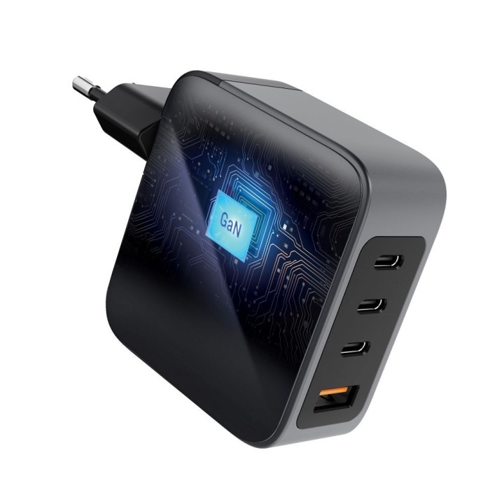 Wall charger for phone Forcell F-Energy GaN 3 x USB C + USB A QC4.0 PD 5A 100W VT-46 grey