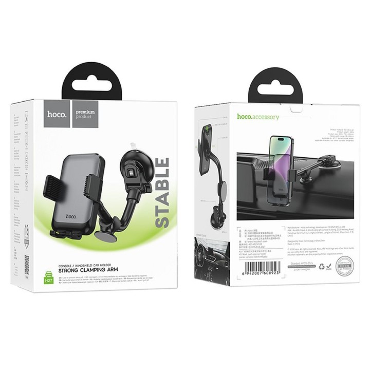Universal car phone holder Hoco for windscreen / dashboard H27 black