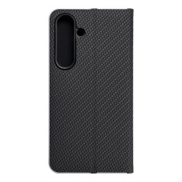 Чехол с клапаном для Samsung S24 Luna Book Carbon черный