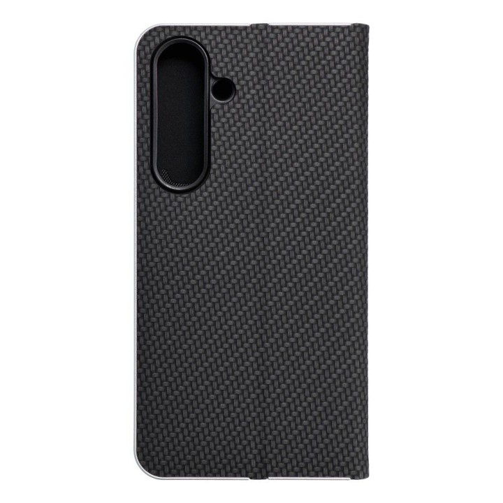 Чехол с клапаном для Samsung S24 Luna Book Carbon черный