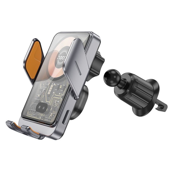 Wireless car phone holder Hoco 15 W for the air vent HW7 grey