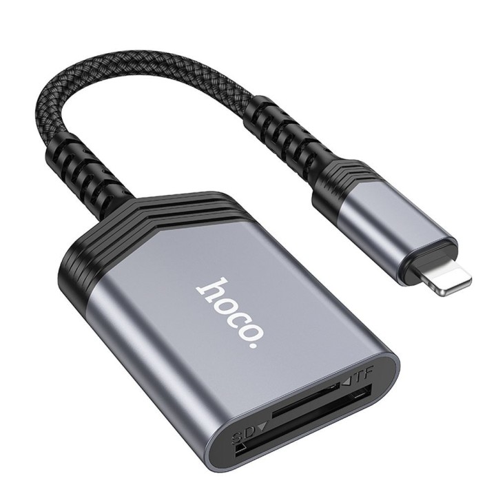 Card reader SD / TF Hoco Lightning UA25 grey