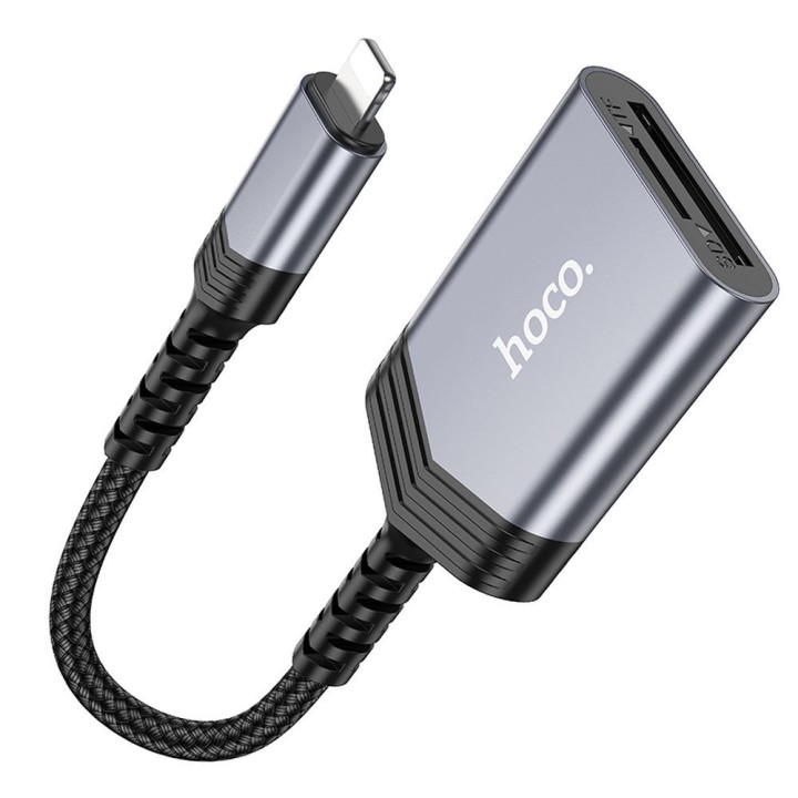 Кардридер SD / TF Hoco Lightning UA25 серый