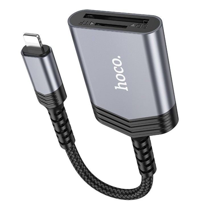 Card reader SD / TF Hoco Lightning UA25 grey