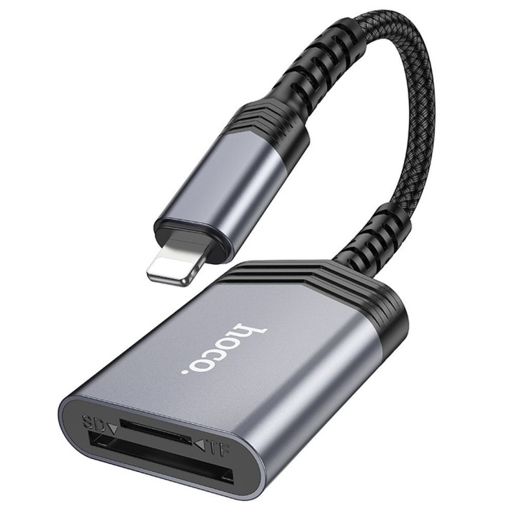 Card reader SD / TF Hoco Lightning UA25 grey