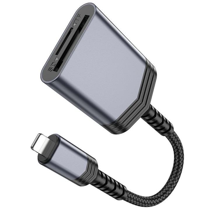 Card reader SD / TF Hoco Lightning UA25 grey