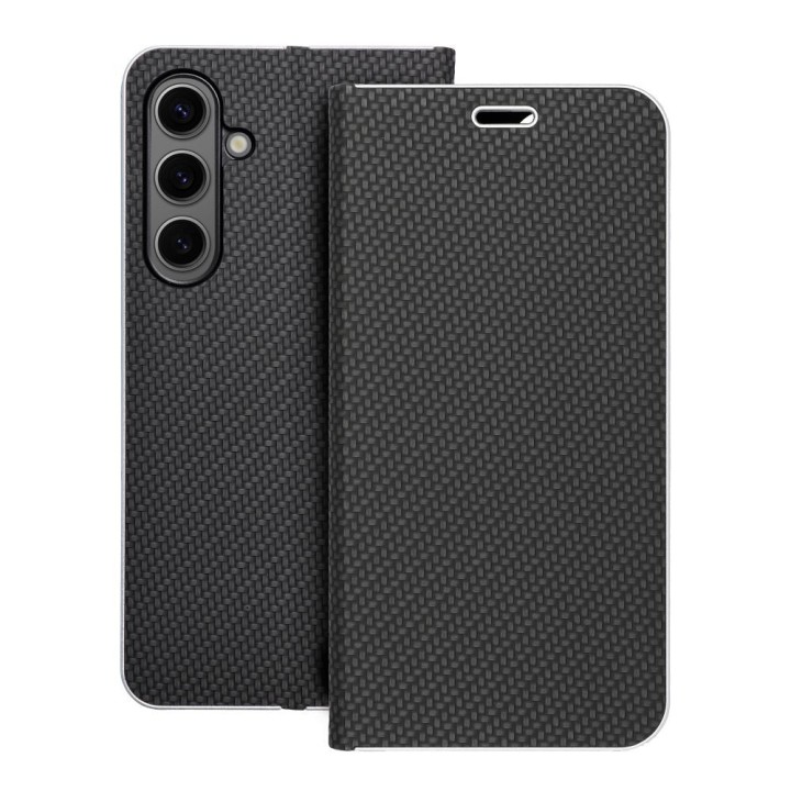 Чохол з клапаном для Samsung S24 PLUS Luna Book Carbon чорний