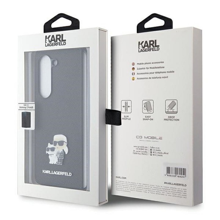 KARL LAGERFELD чехол для SAMSUNG Z Fold 5 KLHCZFD5SAKCNPK (Saffiano K&C PIN) черный
