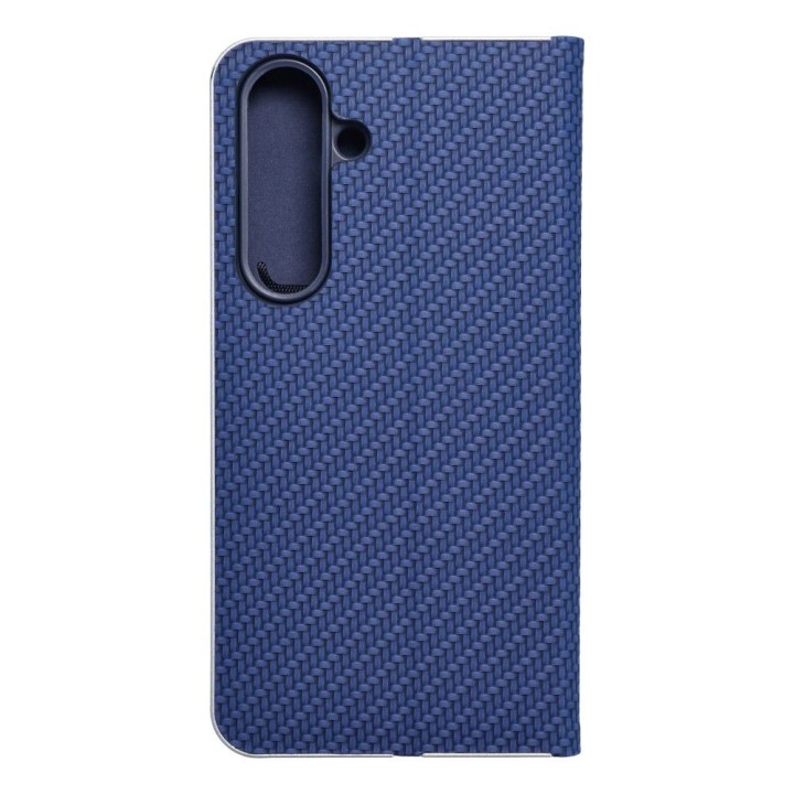 Чехол с клапаном для Samsung S24 Luna Book Carbon синий