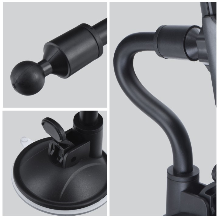 Универсальный автомобильный держатель для телефона Forcell F-Grip Carbon Bracket с кронштейном 17cm для стекла черный