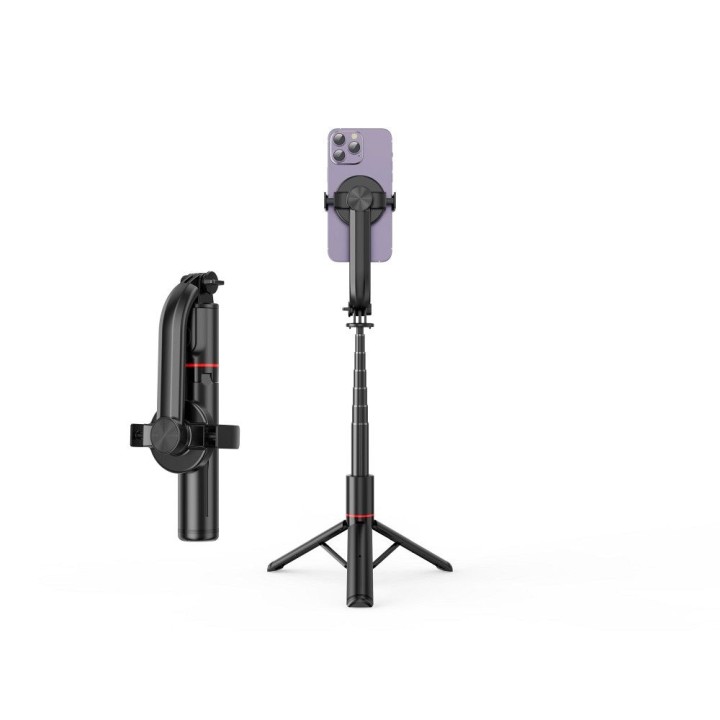 Selfie holder with wireless remote control tripod compatible with MagSafe SSTR-C09 black