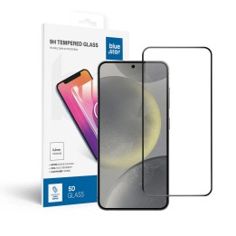 Закаленное стекло 5D Full Glue для Samsung S24 (case friendly) Blue Star черное
