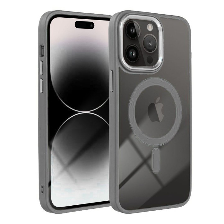 Case for iPhone 15 Color Edge Mag Cover MagSafe compatible titanium grey