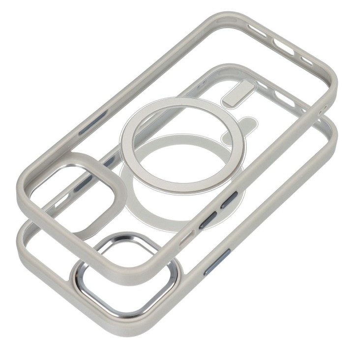 Case for iPhone 15 Color Edge Mag Cover MagSafe compatible titanium grey