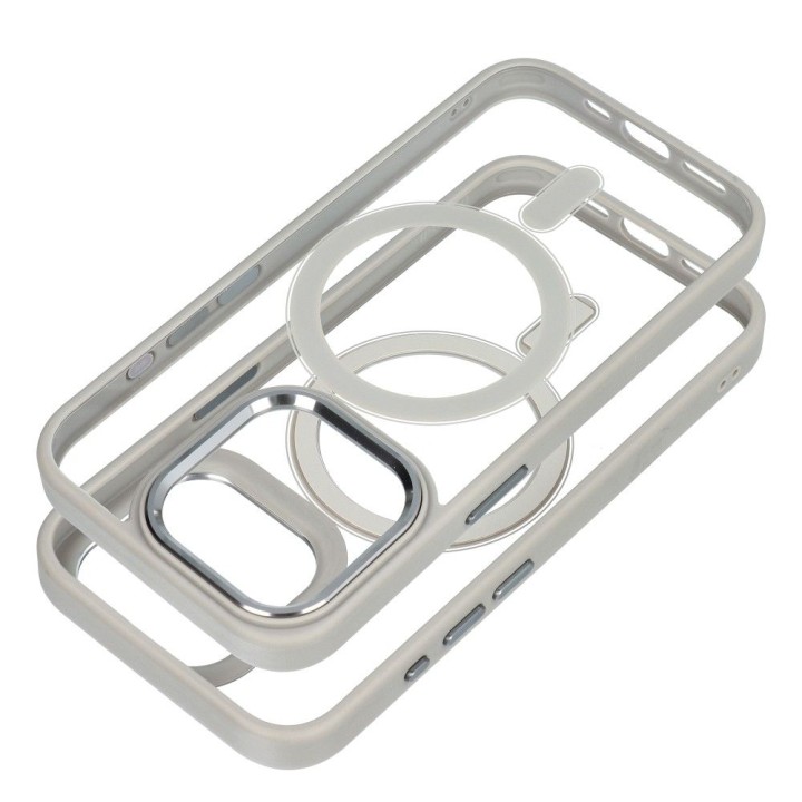 Case for iPhone 15 PRO Color Edge Mag Cover MagSafe compatible titanium grey