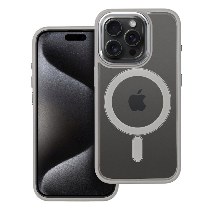 Чохол для iPhone 15 PRO Color Edge Mag Cover сумісний з MagSafe титановий сірий
