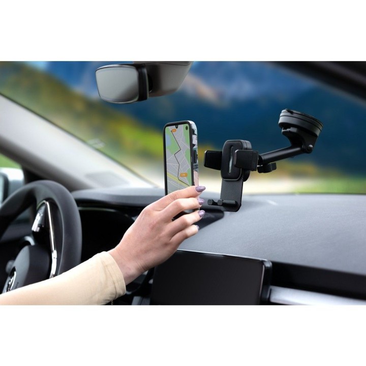 Universal car phone holder Forcell F-Grip Guardian for windscreen / dashboard black