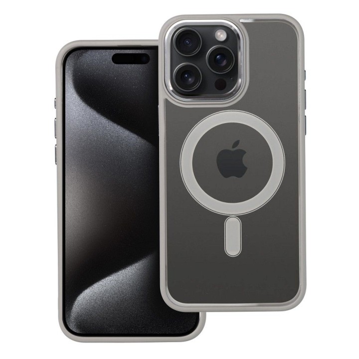 Чехол для iPhone 15 PRO MAX Color Edge Mag Cover совместимый с MagSafe титановый серый