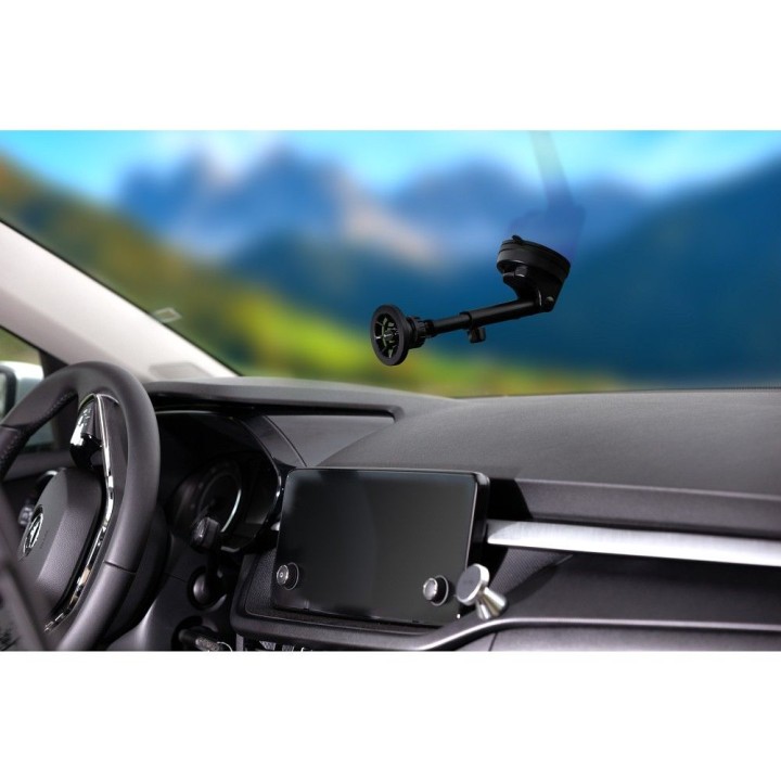 Magnetic car phone holder MagSafe compatible Forcell F-Grip PrecisionX for windscreen / dashboard / air vent black